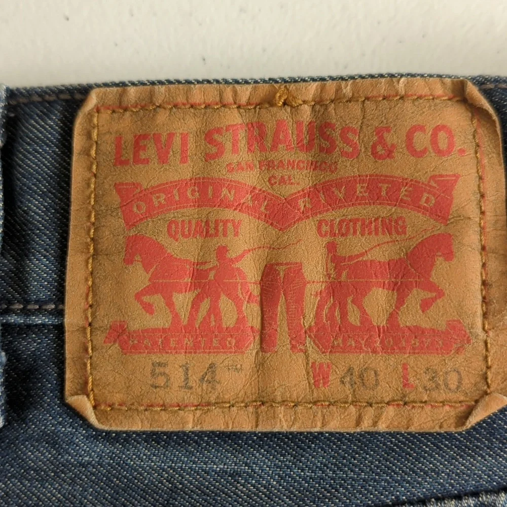 Levi's 514 Relaxed Fit Denim Jeans - Dark Blue 40x30 Amazing!! Cool Look!!